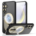 thumbnail image 1 of Magnetic Case for Samsung Galaxy S21 FE with Hidden Kickstand, [Mag-Safe Charging] [Military-Grade Drop Protection] Rugged Heat Dissipation Frosted Back Phone Case for Galaxy S21 FE, Gold, 1 of 11