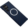 thumbnail image 1 of Magnetic Case for Samsung Galaxy S21 Ultra Case Compatible with MagSafe Carbon Fiber Slim Ultra Aramid Fiber Anti-Scratch MIL-Grade Protection Shockproof Case, Blue, 1 of 8
