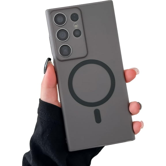 Magnetic Case for Samsung Galaxy S22 Plus Compatible with MagSafe Non-Yellowing Anti-Fingerprint Scratch Hard Clear PC Back Shockproof Protective Case, Black