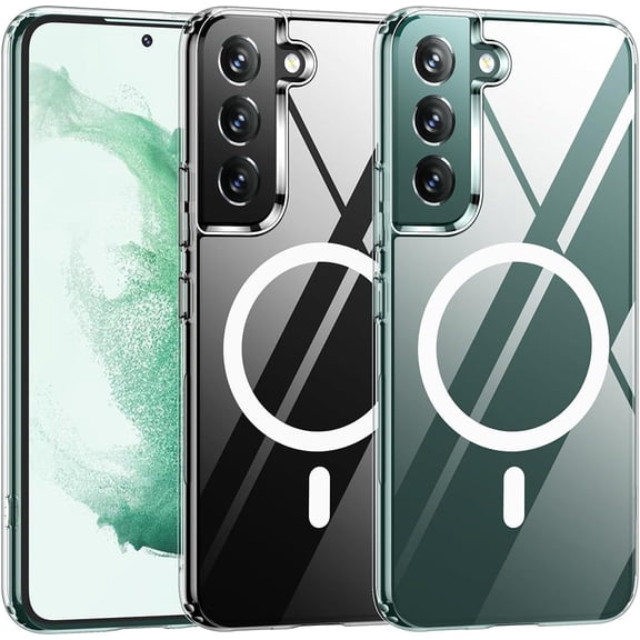 Magnetic Case for Samsung Galaxy S22 Plus, Transparent and Yellow Resistant,Compatible with MagSafe,Slim Fit Shockproof Protective Phone Case for Galaxy S22+ Case, S22 Plus (6.6 inch)