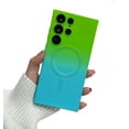 thumbnail image 1 of Magnetic Case for Samsung Galaxy S23 Case [Compatible with MagSafe] Camera Protector & Luxury Gradient Ultra Slim Soft Silicone Shockproof Case for Women Men, Green&Blue, 1 of 8