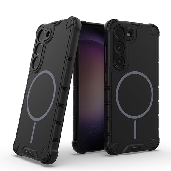 Magnetic Case for Samsung Galaxy S23, Compatible with Mag-Safe, Classic Hybrid Magnetic Phone Case, Military Grade Drop Protection, Scratch-Resistant Back Rugged Cover, Black