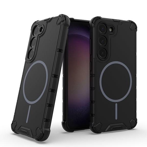 Magnetic Case for Samsung Galaxy S23, Compatible with Mag-Safe, Classic Hybrid Magnetic Phone Case, Military Grade Drop Protection, Scratch-Resistant Back Rugged Cover, Black