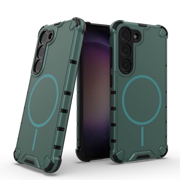 Magnetic Case for Samsung Galaxy S23, Compatible with Mag-Safe, Classic Hybrid Magnetic Phone Case, Military Grade Drop Protection, Scratch-Resistant Back Rugged Cover, Darkgreen