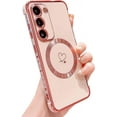 thumbnail image 1 of Magnetic Case for Samsung Galaxy S23, Compatible with MagSafe, S23 Wireless Charging Case Cute for Women Shockproof Full Lens Protection TPU Soft Galaxy S23 Heart Cases 6.1” (Pink), 1 of 11