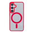 thumbnail image 1 of Magnetic Case for Samsung Galaxy S23 FE Compatible with MagSafe Wireless Charging, [Slim & Lightweight] Shockproof TPU Bumper Clear Matte Rugged Acrylic Back Case for Women Men, Red, 1 of 6