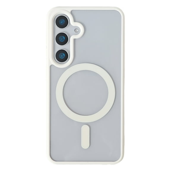 Magnetic Case for Samsung Galaxy S23 FE Compatible with MagSafe Wireless Charging, [Slim & Lightweight] Shockproof TPU Bumper Clear Matte Rugged Acrylic Back Case for Women Men, White