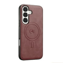 Magnetic Case for Samsung Galaxy S23 Luxury Premium PU Leather [Compatible with MagSafe] Shockproof Slim Anti-Scratch Dust-Proof Lightweight Phone Cover For Samsung Galaxy S23,Winered