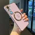 thumbnail image 1 of Magnetic Case for Samsung Galaxy S23 Plus 5G Case[Compatible with MagSafe] Cute Plating Love Hearts Case with Camera Protection,Soft Shockproof TPU Bumper Cover for Women Girls,Light Purple, 1 of 14