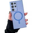 thumbnail image 1 of Magnetic Case for Samsung Galaxy S23 Plus Compatible with MagSafe Non-Yellowing Anti-Fingerprint Scratch Hard Clear PC Back Shockproof Protective Case, Blue, 1 of 8