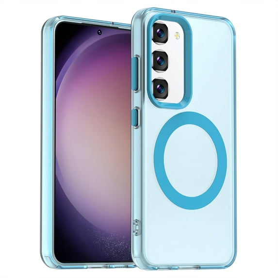 Magnetic Case for Samsung Galaxy S23 Plus, Slim Fit Anti-Scratch Compatible with Magsafe Not-Yellowing Shockproof Anti-Scratch Bumper Rugged Protective Phone Case for Samsung Galaxy S23 Plus, Blue