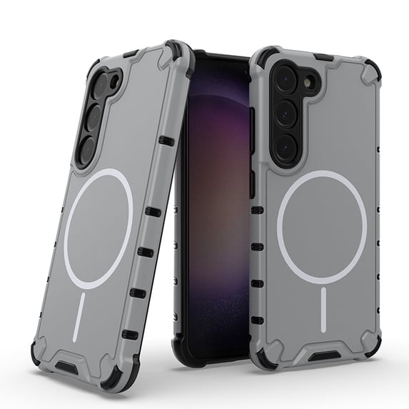 Magnetic Case for Samsung Galaxy S23 Plus [Support Wireless Charging] [Military Grade Drop Protection] Enhanced Corners Shockproof Solid Color Cover for Samsung Galaxy S23 Plus 6.6 inch, Lightgray