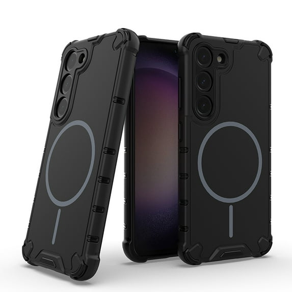 Magnetic Case for Samsung Galaxy S23 [Support Wireless Charging] [Military Grade Drop Protection] Enhanced Corners Shockproof Solid Color Cover for Samsung Galaxy S23 6.1 inch, Black