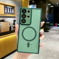 thumbnail image 1 of Magnetic Case for Samsung Galaxy S23 Ultra with Camera Lens Protector Film, [Military Grade Drop Protection] Compatible with Mag-Safe Translucent Hard PC Slim Tough Phone Case, Darkgreen, 1 of 7