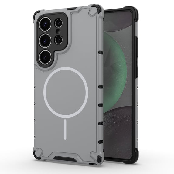 Magnetic Case for Samsung Galaxy S23 Ultra, Compatible with Mag-Safe, Classic Hybrid Magnetic Phone Case, Military Grade Drop Protection, Scratch-Resistant Back Rugged Cover, Lightgray