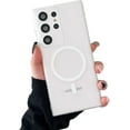 thumbnail image 1 of Magnetic Case for Samsung Galaxy S23 Ultra Compatible with MagSafe Non-Yellowing Anti-Fingerprint Scratch Hard Clear PC Back Shockproof Protective Case, White, 1 of 8
