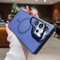 thumbnail image 1 of Magnetic Case for Samsung Galaxy S23 Ultra, Compatible with Magsafe Camera Kickstand Matte Translucent Hybrid Rugged Shockproof Back Cover for Samsung Galaxy S23 Ultra, Darkblue, 1 of 6