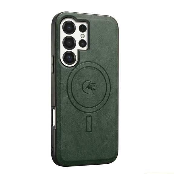 Magnetic Case for Samsung Galaxy S23 Ultra Luxury Premium PU Leather [Compatible with MagSafe] Shockproof Slim Anti-Scratch Dust-Proof Lightweight Phone Cover For Samsung Galaxy S23 Ultra,Green