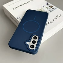 Magnetic Case for Samsung Galaxy S24 Plus Phone Case Wireless Charging, Silicone Slim Shockproof Microfiber Lining Anti-Scratch Phone Cover for Samsung Galaxy S24 Plus, Darkblue