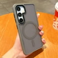 thumbnail image 1 of Magnetic Case for Samsung Galaxy S24, Shockproof Hard PC and Silicone Bumper Scratch Resistant Protection Compatible with MagSafe Translucent Phone Case for Samsung Galaxy S24, Gray, 1 of 7