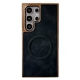 thumbnail image 1 of Magnetic Case for Samsung Galaxy S24 Ultra Case PU Leather Thin Slim Case Soft Bumper Anti-Fingerprint Shockproof Protective Phone Cover Compatible with Magsafe, Plain Anti-Scratch Retro Style,Black, 1 of 11