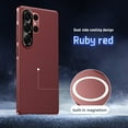 thumbnail image 1 of Magnetic Case for Samsung Galaxy S24 Ultra, Plain PU Leather Cover Support Wireless Charging, Heat Dissipation Drop Protection Shockproof Shell Protective Case for Samsung Galaxy S24 Ultra, Winered, 1 of 11