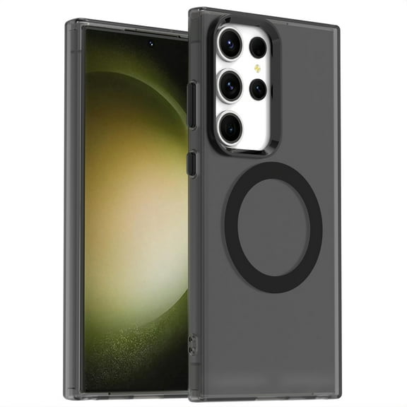 Magnetic Case for Samsung Galaxy S24 Ultra, Slim Fit Anti-Scratch Compatible with Magsafe Not-Yellowing Shockproof Anti-Scratch Bumper Rugged Protective Phone Case for Samsung Galaxy S24 Ultra, Black