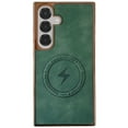 thumbnail image 1 of Magnetic Case for Samsung Galaxy S25 Case PU Leather Thin Slim Case Soft Bumper Anti-Fingerprint Shockproof Protective Phone Cover Compatible with Magsafe, Plain Anti-Scratch Retro Style,Green, 1 of 11