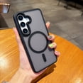 thumbnail image 1 of Magnetic Case for Samsung Galaxy S25 Plus, Shockproof Hard PC and Silicone Bumper Scratch Resistant Protection Compatible with Mag-Safe Translucent Phone Case for Samsung Galaxy S25 Plus, Black, 1 of 8