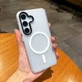thumbnail image 1 of Magnetic Case for Samsung Galaxy S25 Plus, Shockproof Hard PC and Silicone Bumper Scratch Resistant Protection Compatible with Mag-Safe Translucent Phone Case for Samsung Galaxy S25 Plus, Clear, 1 of 8