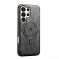 thumbnail image 1 of Magnetic Case for Samsung Galaxy S25 Ultra Business Classic PU Leather Slim Soft Bumper Anti-Fingerprint Shockproof Protective Compatible with Magsafe Phone Cover For Samsung Galaxy S25 Ultra,Black, 1 of 5
