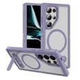 thumbnail image 1 of Magnetic Case for Samsung Galaxy S25 Ultra, Compatible with MagSafe, Adjustable Invisible Kickstand, Matte Anti-Fingerprint Shockproof Protective Phone Case for Samsung S25 Ultra, Light Purple+Clear, 1 of 7