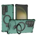 thumbnail image 1 of Magnetic Case for Samsung Galaxy S25 Ultra Heavy Duty Rugged Dual-Layer Protection, [Compatible with MagSafe] Ring Holder Kickstand Shockproof Matte Scratch Armor Back Cover, Green, 1 of 6