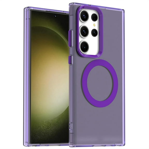Magnetic Case for Samsung Galaxy S25 Ultra, Slim Fit Anti-Scratch Compatible with Magsafe Not-Yellowing Shockproof Anti-Scratch Bumper Rugged Protective Phone Case for Samsung Galaxy S25 Ultra, Purple