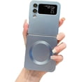 thumbnail image 1 of Magnetic Case for Samsung Galaxy Z Flip 3 Case [Compatible with MagSafe] Camera Protection Soft Silicone Anti-Fingerprint Anti-Scratch Shockproof Case for Women Men, Blue, 1 of 8