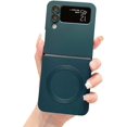 thumbnail image 1 of Magnetic Case for Samsung Galaxy Z Flip 3 Case [Compatible with MagSafe] Camera Protection Soft Silicone Anti-Fingerprint Anti-Scratch Shockproof Case for Women Men, Green, 1 of 8