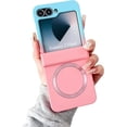 thumbnail image 1 of Magnetic Case for Samsung Galaxy Z Flip 3 Case Hinge Protection & Luxury Gradient Desgin, [Compatible with MagSafe] Full Body Anti-Scratch Slim Soft Rubber Shockproof Case, Blue&Pink, 1 of 8