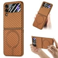 thumbnail image 1 of Magnetic Case for Samsung Galaxy Z Flip 4, [Compatible with MagSafe] Military Grade Drop Shockproof Anti-Scratch [Wireless Charging] Phone Case for Samsung Galaxy Z Flip 4,Brown, 1 of 10