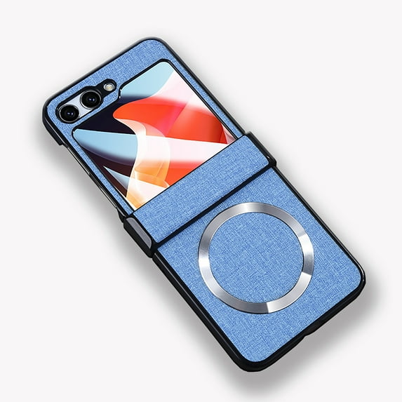 Magnetic Case for Samsung Galaxy Z Flip 5 with Build In Screen Protector, Full Body Protective Shockproof Anti-Scratch Bumper Case Cover for Women Men, Blue