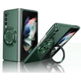 thumbnail image 1 of Magnetic Case for Samsung Galaxy Z Fold 3 Case with Kickstand & Ring Holder, [Compatible with MagSafe Charging] Slim Ultra PC Back Scratch-Resistant Military Grade Shockproof Case, Green, 1 of 14