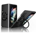 thumbnail image 1 of Magnetic Case for Samsung Galaxy Z Fold 3 Case with Kickstand & Ring Holder, [Compatible with MagSafe Charging] Slim Ultra PC Back Scratch-Resistant Military Grade Shockproof Case,Black, 1 of 14