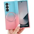 thumbnail image 1 of Magnetic Case for Samsung Galaxy Z Fold 5 Case Hinge Protection & Luxury Gradient Desgin, [Compatible with MagSafe] Full Body Anti-Scratch Slim Soft Rubber Shockproof Case, Blue&Pink, 1 of 7