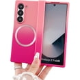 thumbnail image 1 of Magnetic Case for Samsung Galaxy Z Fold 5 Case Hinge Protection & Luxury Gradient Desgin, [Compatible with MagSafe] Full Body Anti-Scratch Slim Soft Rubber Shockproof Case, Pink&Rose Red, 1 of 7
