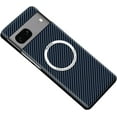 thumbnail image 1 of Magnetic Case for Google Pixel 7 Case Compatible with MagSafe Charger Carbon Fiber Slim Ultra Anti-Scratch Shockproof Cover, Blue, 1 of 8