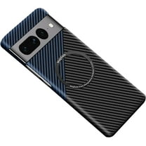 Magnetic Case for Google Pixel 9 Case Compatible with MagSafe Charger Carbon Fiber Slim Ultra Anti-Scratch Shockproof Cover, Black&Blue