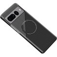 thumbnail image 1 of Magnetic Case for Google Pixel 9 Pro XL Case Compatible with MagSafe Charger Carbon Fiber Slim Ultra Anti-Scratch Shockproof Cover, Black&Silver, 1 of 8