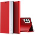 thumbnail image 1 of Magnetic Case for Samsung Galaxy M33 Premium PU Leather Cover,[Shockproof TPU Interior Case] Stand Flip Phone Case for Samsung Galaxy M33 CX Red, 1 of 9