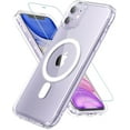 thumbnail image 1 of Magnetic Case for iPhone 11 Phone Case, [Compatible with MagSafe], Military Drop Protection Shockproof Matte Back Cover for iPhone 11 6.1 inch,Clear, 1 of 17