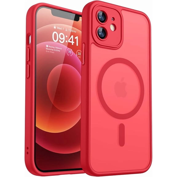 Magnetic Case for iPhone 12 Mini, MagSafe Compatible, Red