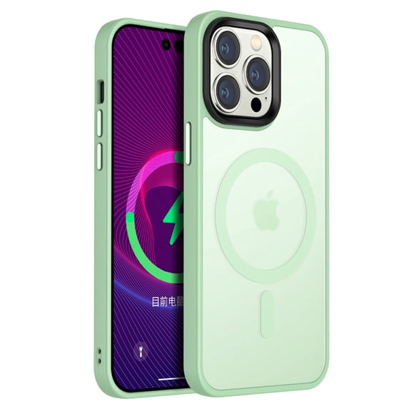 Magnetic Case for iPhone 13, Compatible with MagSafe, Translucent Matte Back with Detachable Keys, Shockproof iPhone 13 Phone Case,Matcha Green